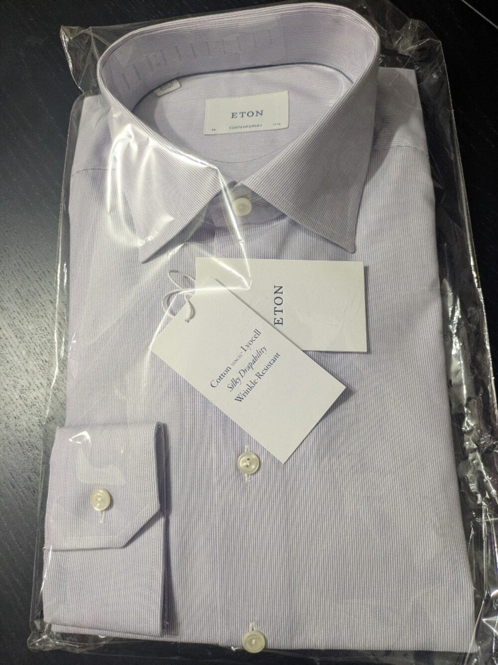Eton Men's Light Blue Striped Dress Shirt - New